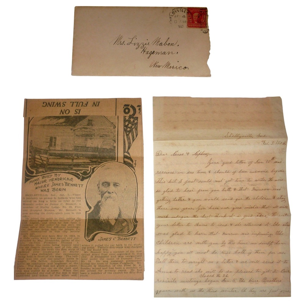 1908 New Mexico Territorial Hageman‎ NM Ghost Town Letter Archive Clipping